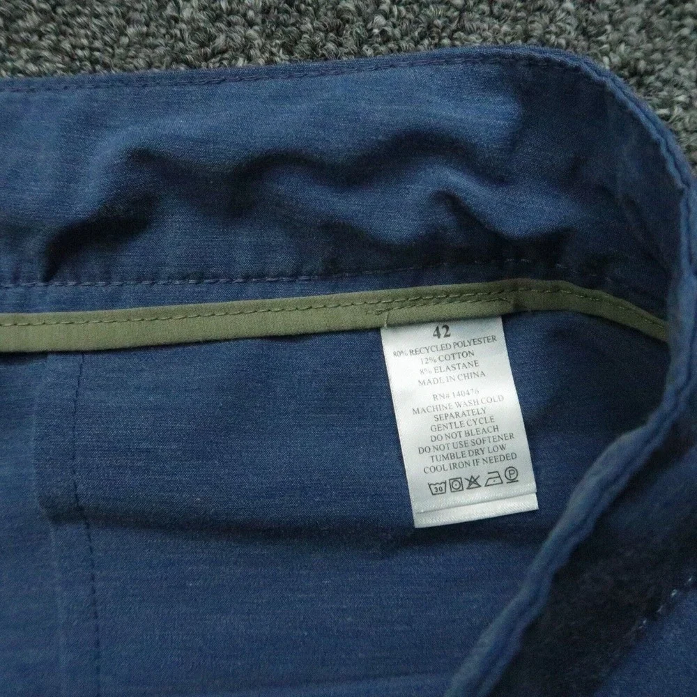 Faherty All Day Shorts Mens 42 Blue Chino‎ Stretch Zip Pocket Lightweight